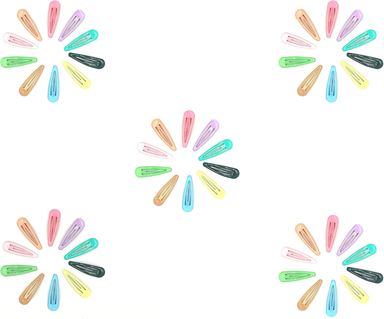 ヘアピン 黒 大きな割引 50個セット 金属スナップヘアクリップ スリーピン 大 前髪 水滴5cm スリムピン大人 パッチンピン Multicolor 鉄 パッチン留め髪飾り