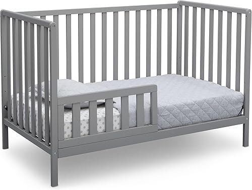 Miniatura 88 de Delta Children Heartland - Cuna convertible 4 en 1, color gris + Delta Children Twinkle Galaxy - Colchón de doble cara con núcleo de fibra reciclada