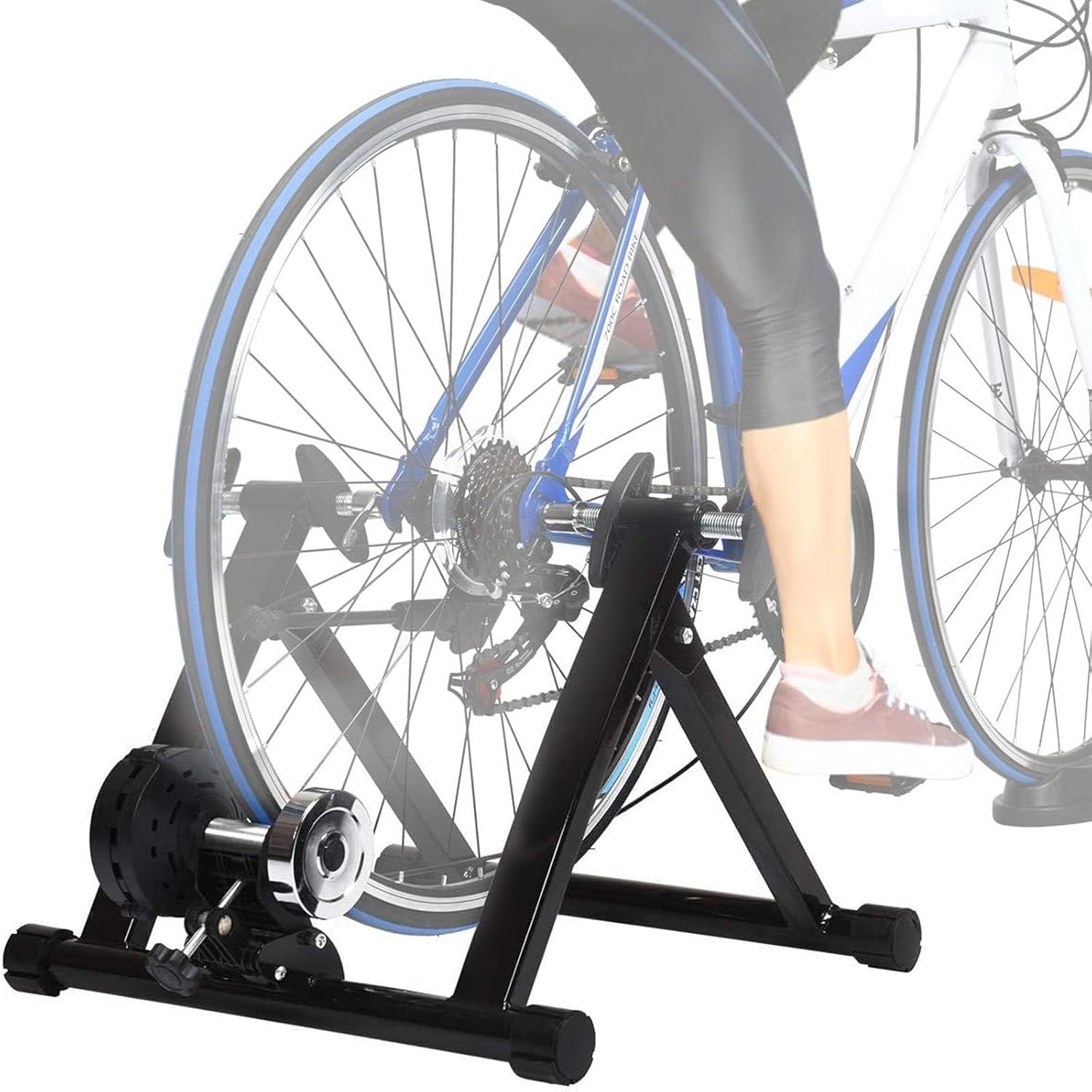 Bike Trainer Stand for Indoor Riding,Bike Trainer Stand Indoor Bicycle Stand,6 Resistance Settings Stationary Exercise for Road & Mountain Bikes