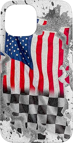 Vista 10 de iPhone 12 mini Car Racing bandera estadounidense pit crew Case