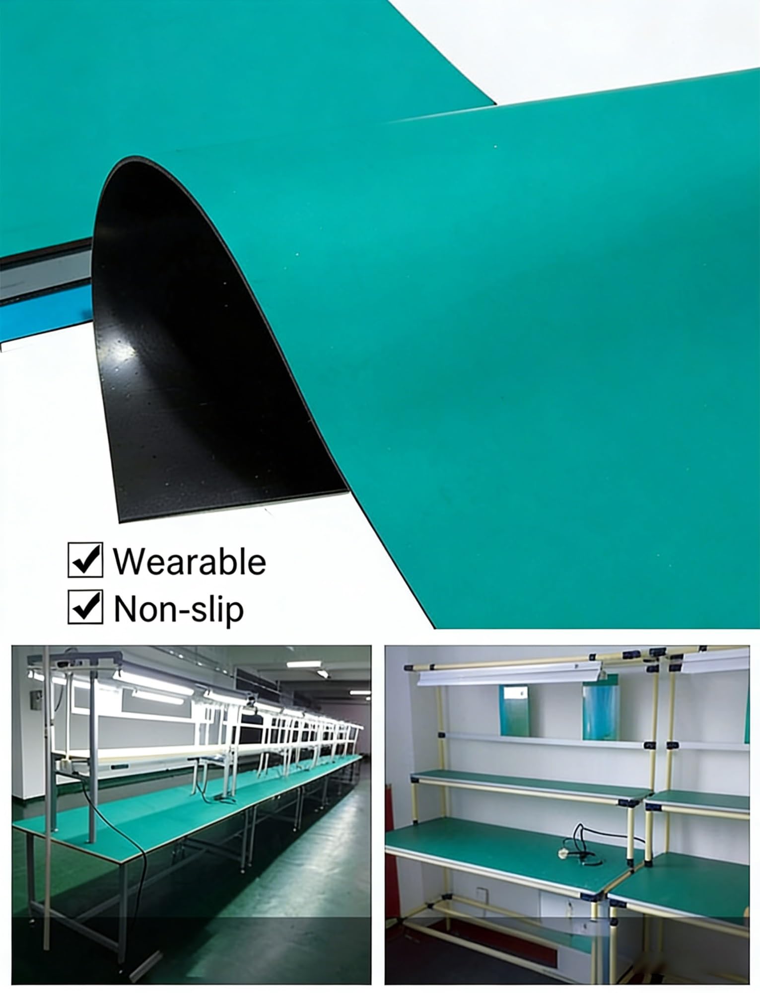 Antistatische Werkbankmatte, 2 mm ESD-Gummimatte for Löten, hitzebeständig bis 300 °C, mehrere Größen(100x120cm/39.3x47.2in)