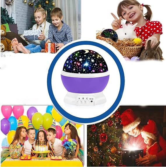 Busstier Star Master Table Lamp, Sky Projection Night Light, Starry Night Light, Decorative and Stylish Design (Purple) [Energy Class A++]