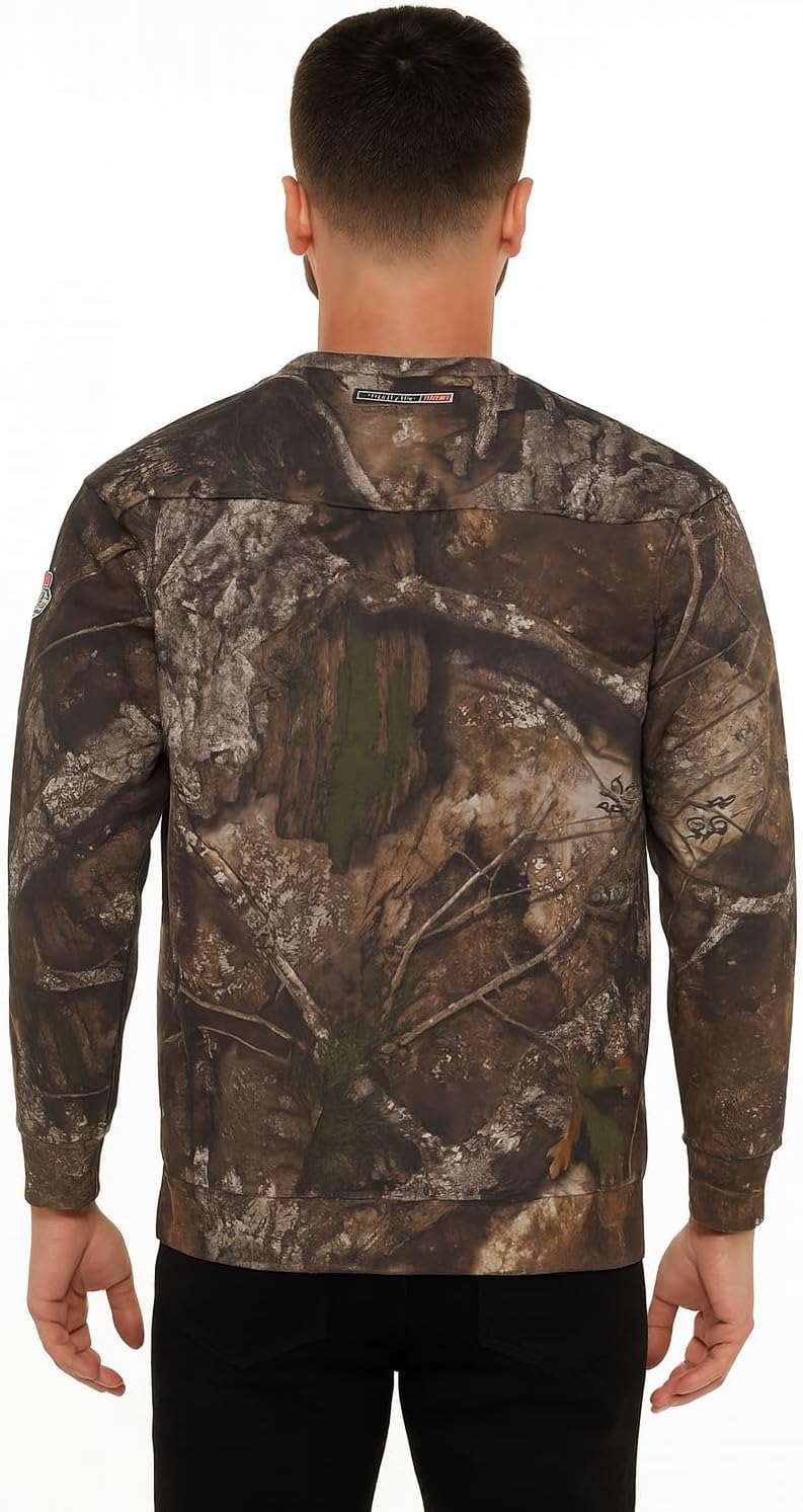 Bell Rangers Realtree APX Camouflage Crewneck Pullover Sweatshirt Premium Dura Polyester Fleece Performance for Men and Women