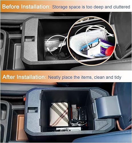 Vista 12 de Organizador de consola central Maverick 2022 2023 2024 para Ford Maverick (XL/XLT/Lariat), bandeja de consola Maverick 2024 2022 2023 Maverick Blanco