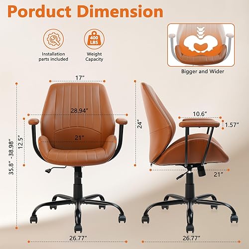 Miniatura 3 de CLATINA Silla de oficina ergonómica, silla de escritorio reclinable con respaldo alto, sillas giratorias de malla con soporte lumbar, función de