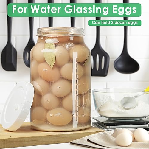 Miniatura 5 de Paquete de 2 tarros de fermentación grandes de 1 galón con 3 esclusas y 2 tapas de tornillo (tapa 100% hermética resistente con silicona), tarros de