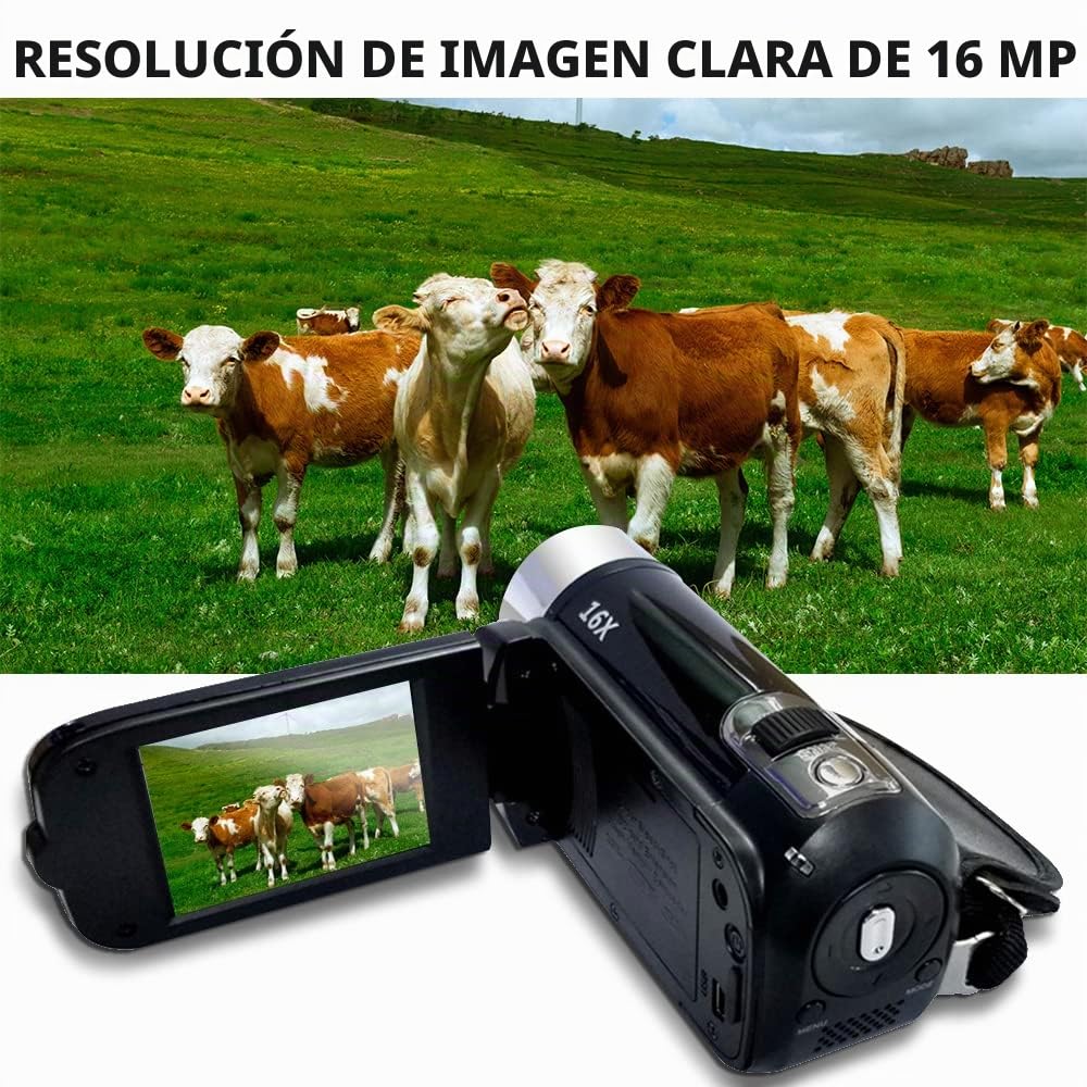 Videocámara Digital portátil de Alta definición de 1080P, videocámara DV, Pantalla LCD de 16MP y 2,7 Pulgadas, batería integrada con Zoom Digital de 16X