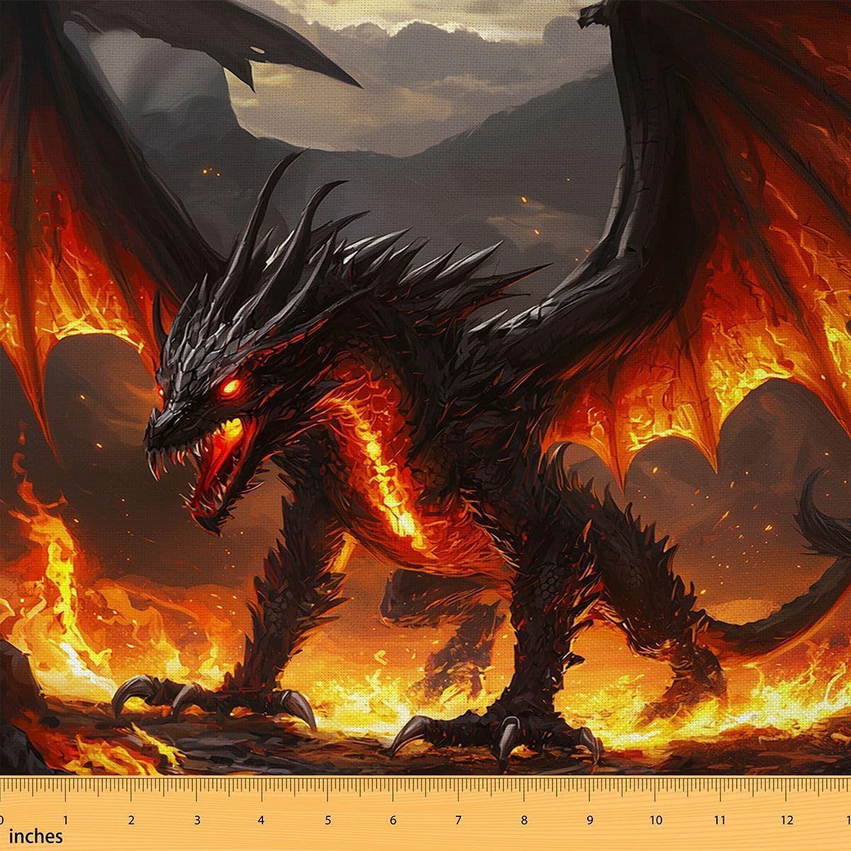 Erosebridal 3D Dragon Upholstery Fabric,Kids Dragon Fabric by The Yard,Magic Animal Decor Fabric,Magical Wildlife Outdoor Fabric,Pterosaur Dino Waterproof Fabric for DIY Upholstery Room Decor,3 Yards