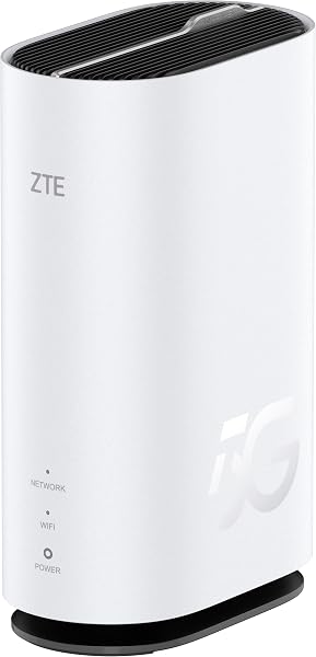 ZTE G5C Modem Router 5G con SIM, WI-Fi 6 dual-band AX1800, 2 Gigabit Ethernet Ports (RJ11), Qualcomm SDX55 platform, Design elegante con antenne integrate, LED per Wi-Fi e rete, tasto WPS [Italia] - 2