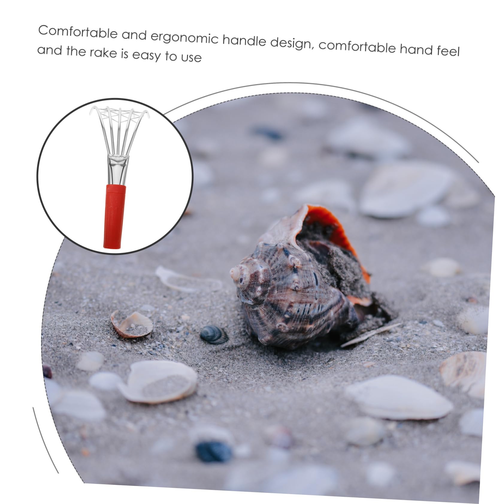 HEMOTON 4 Stück Kompakter Muschelrechen mit Ergonomischem Wiederverwendbares Strandwerkzeug zum Muscheln und Meeresfrüchte