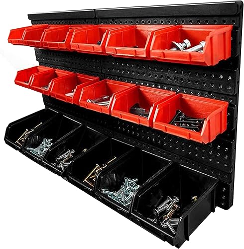 Miniatura 5 de WISION Contenedores organizadores de piezas montadas en la pared, 30 piezas de almacenamiento de piezas, contenedores organizadores de herramientas,