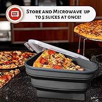 Vista 7 de Contenedor de almacenamiento de pizza contenedor de almacenamiento de pizza reutilizable con 5 bandejas para servir para microondas - Contenedor