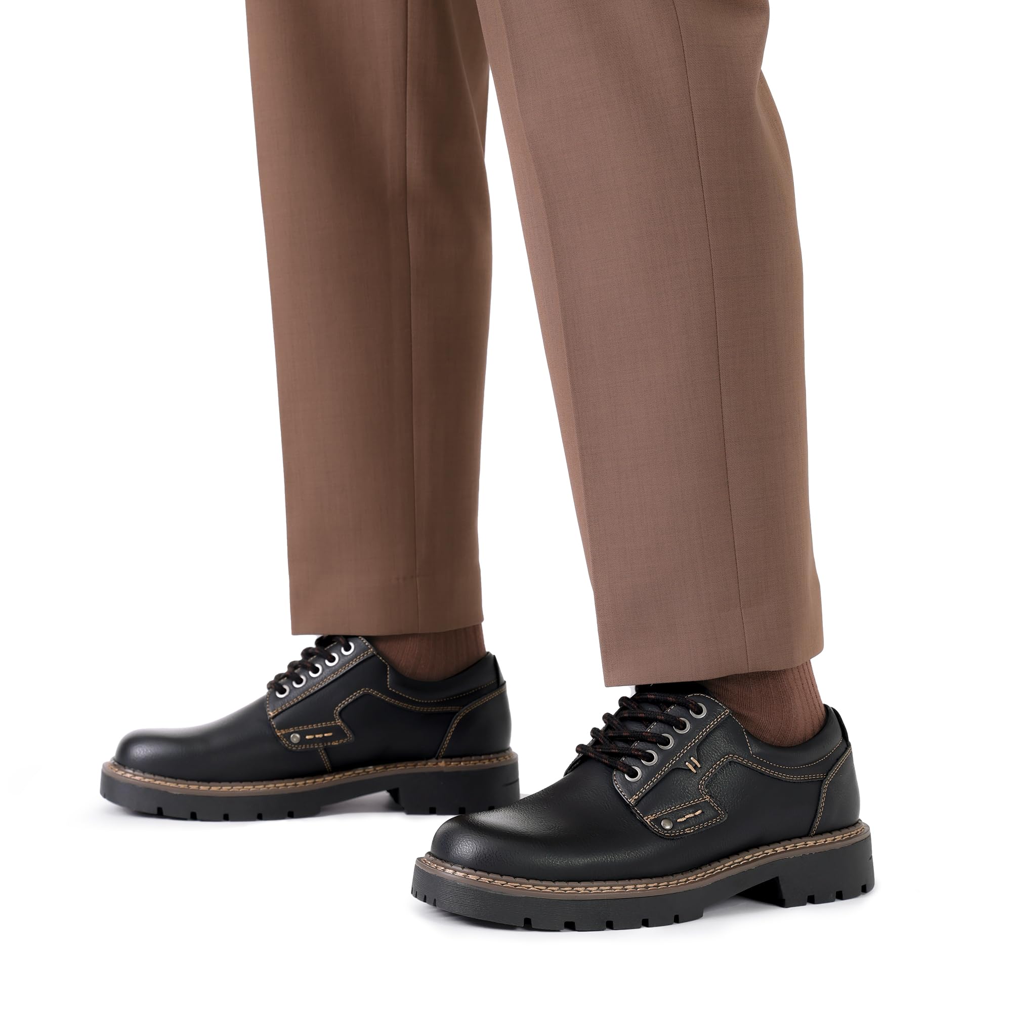 Bruno Marc Scarpe Oxford Eleganti con Lacci Uomo - Ideali per Ufficio, Cerimonia e Abiti Formali, Suola Spessa e Comfort