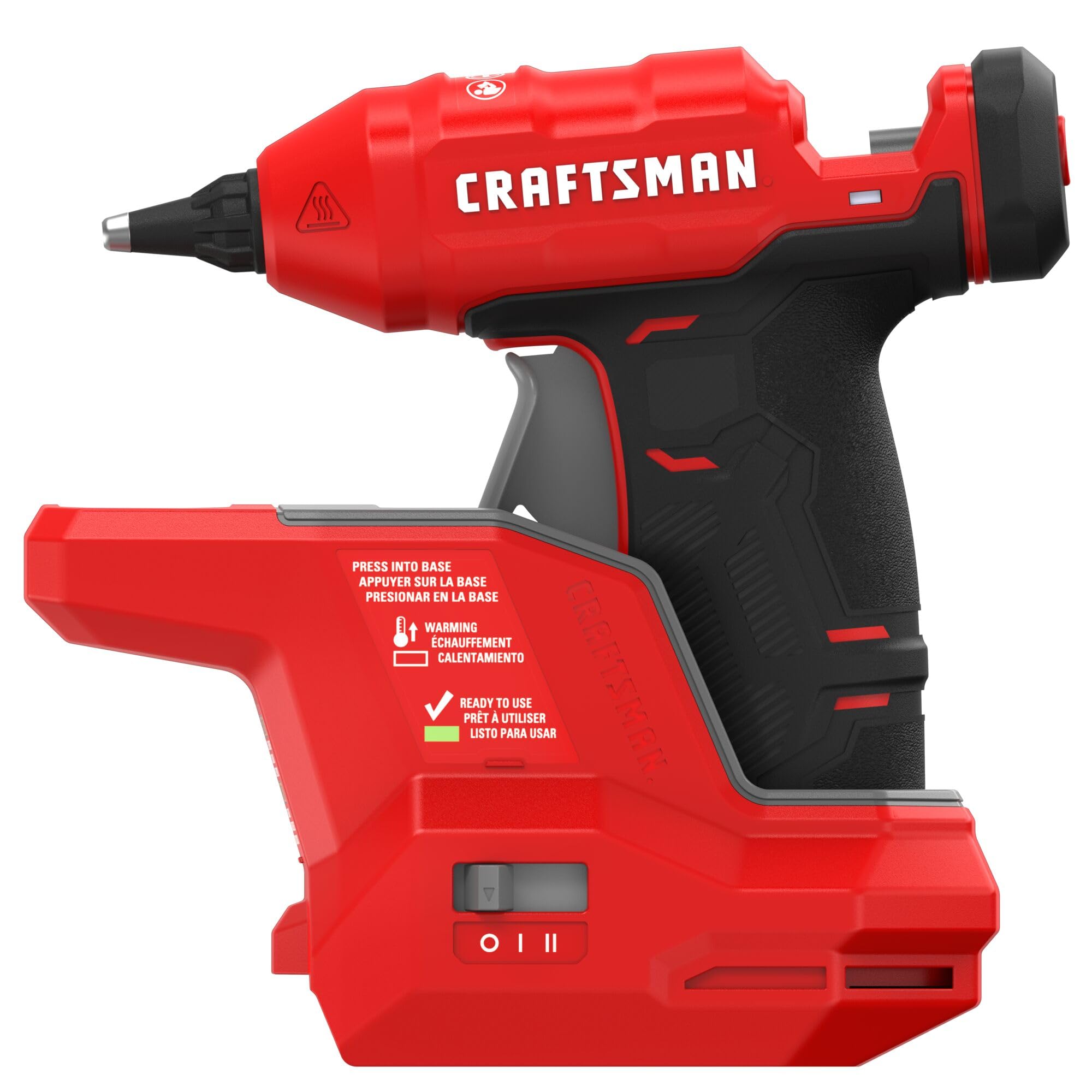 CRAFTSMAN Mini pistola per colla a caldo senza fili V20 e bastoncini con luce LED, riscaldamento rapido, doppia regolazione della temperatura, compatta, batteria venduta separatamente (CMGL100B)