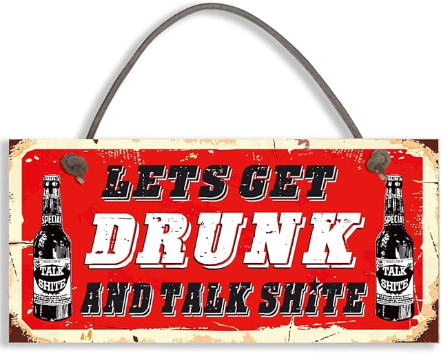 Funny Alcohol Sign Man Cave / Home Bar Home Bar Pub Hanging Plaque Vodka Gin Beer #1097