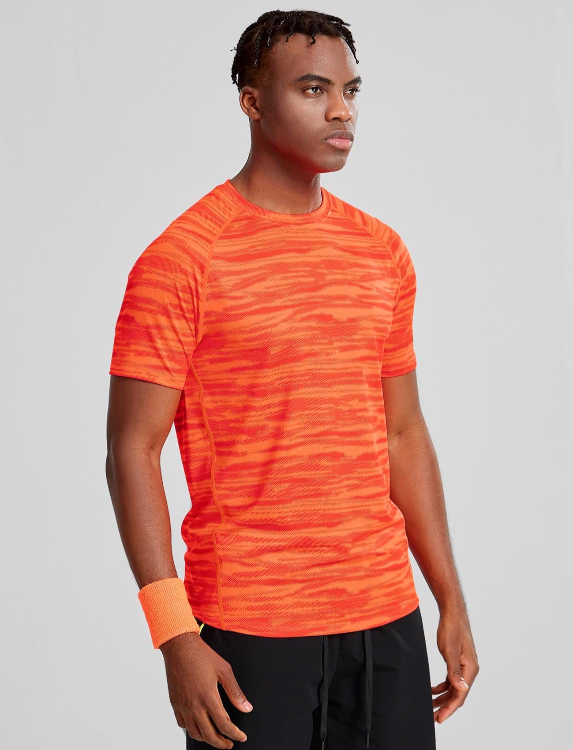 Zengjo Men's Workout Shirts Short Sleeve,Quick Dry Athletic Running Performance Crewneck T-Shirt Moisture Wicking - Image 2