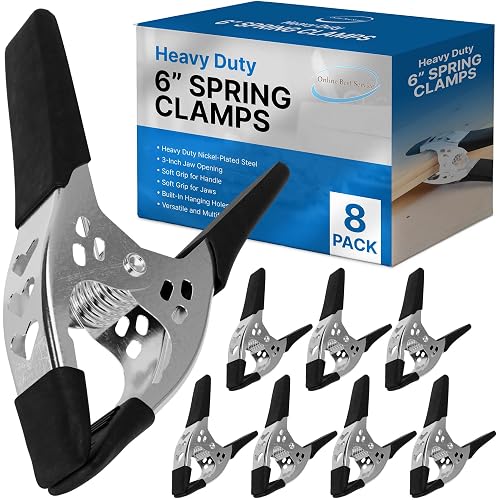 Lot of 8-6" inch Spring Clamp Large Super Heavy Duty Spring Metal Black - 3 inch Jaw opening