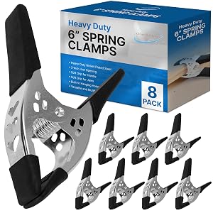 6-inch Steel Spring Clamps, 8-Pack