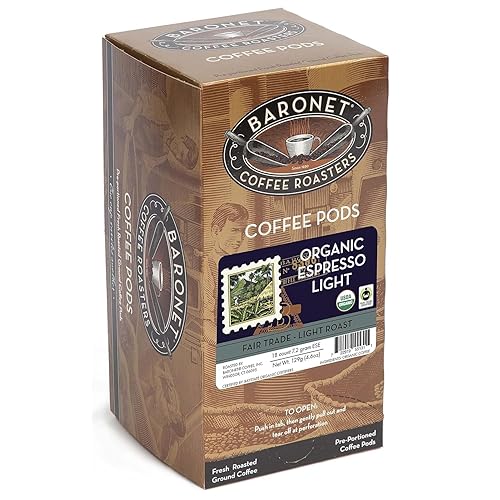 Miniatura 8 de Baronet Coffee Organic ESE Espresso Pods – Espresso Roast , 0.25 oz – Envueltas individualmente para mayor frescura, sabor rico y tradicional, 18