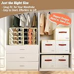 Patinao Organisateur de boîte de rangement pour le placard - Space Saver Souliers Conteneurs Corbeille avec Lids transparents empilable, peut s'adapter Ottoman, pliable rack de chaussures Cabinet Cubby pour armoire (1 Boîte)