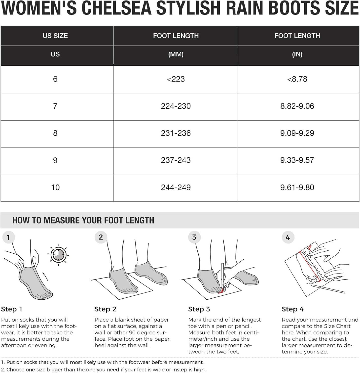 HISEA Women's Chelsea Rubber Rain Boots Ankle Rain Boots Waterproof Women Neoprene Short Garden Boots - Image 4