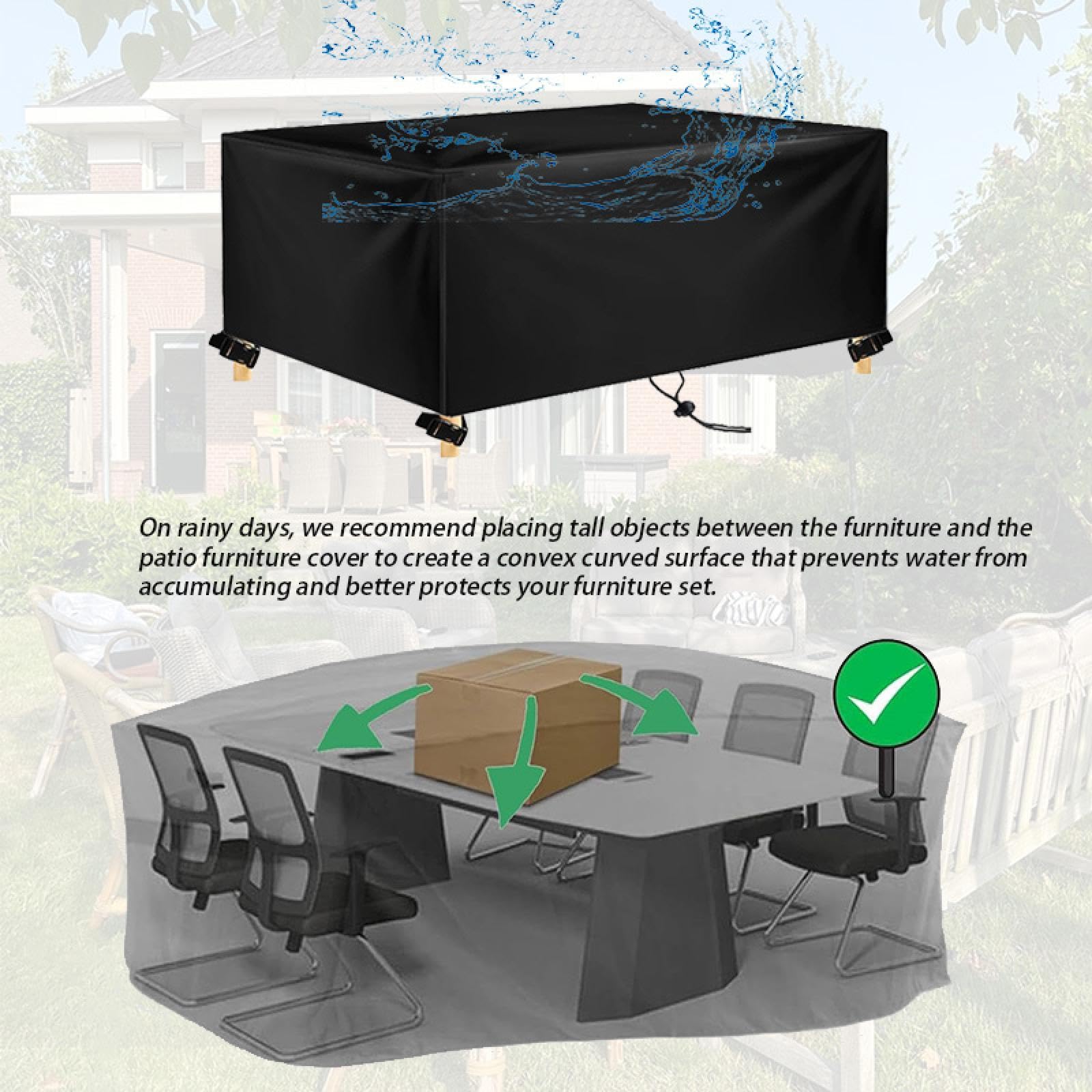 Housse imperméable pour meubles d'extérieur – 320 x 70 x 130 cm (L x l x H) – Protection robuste en rotin 420D pour chaise et table basse – Housse résistante aux UV pour toutes les conditions