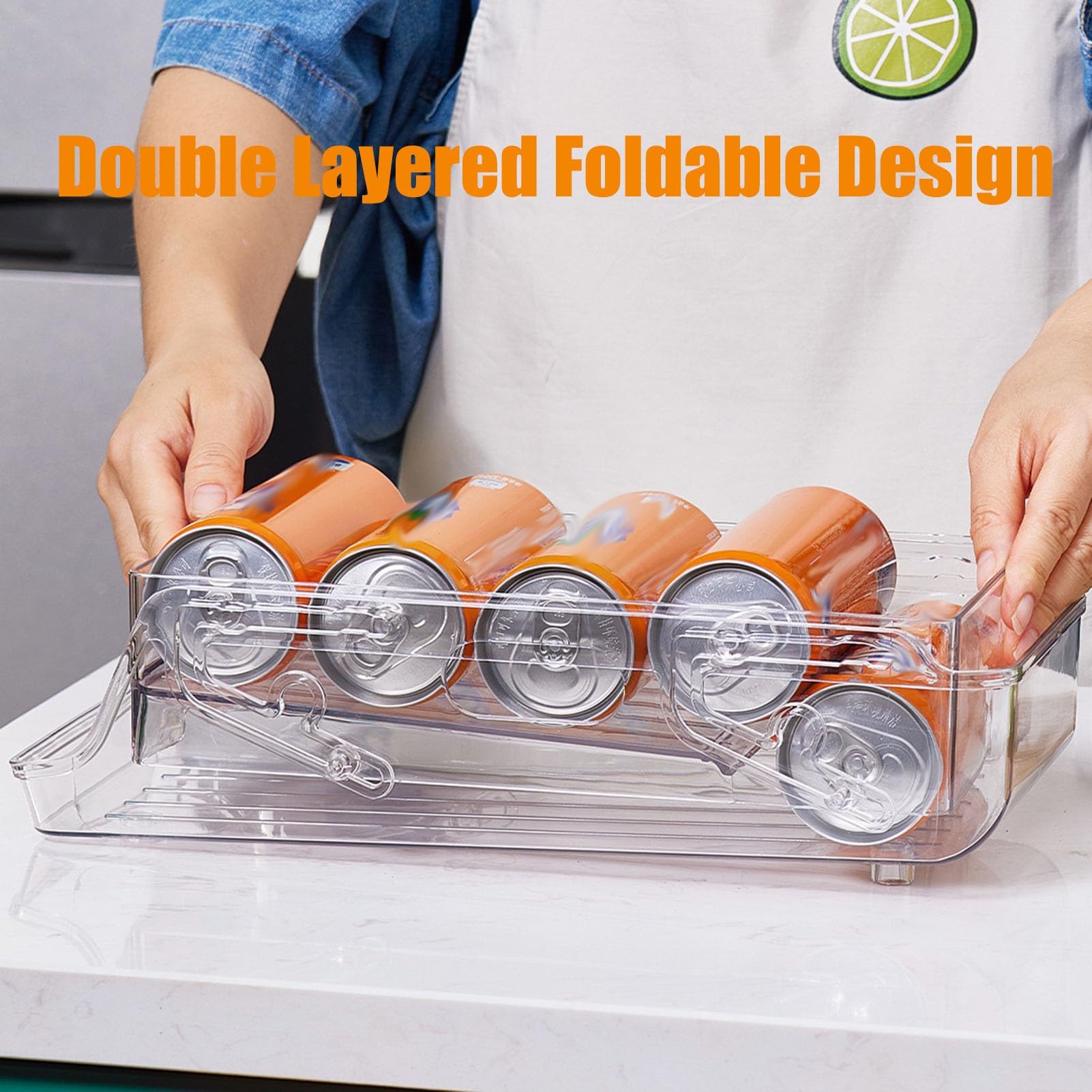 Kühlschrank Organizer Dosen Getränkedosenspender Für Kühlschrank, Automatisch Rollender Getränke-Organizer-Halter Für Kühlschrank, Faltbare Organizer-Aufbewahrung