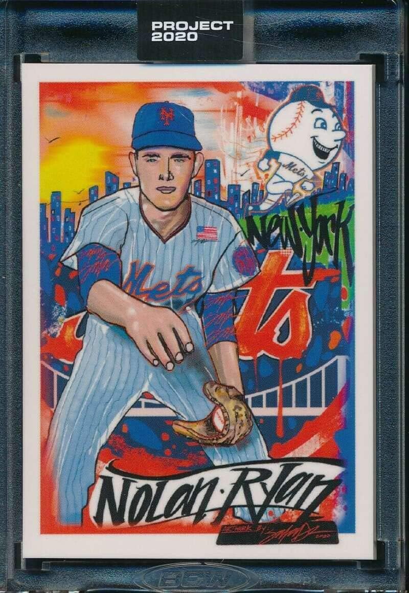 2020 Topps Project 2020 Baseball #105 Nolan Ryan New York Mets by Artist King Saladeen 1969 Topps Online Exclusive Limited Production