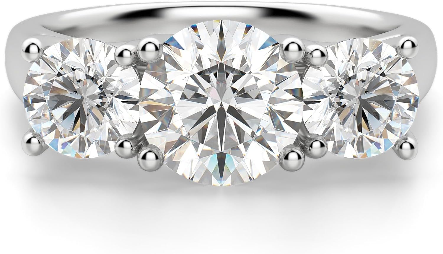 Nitya Jewels 3 TCW Round Cut Moissanite Daimond Engagement Ring, Handmade Diamond Set Solitaire Wedding Ring, Bridal For Women Ring Gift