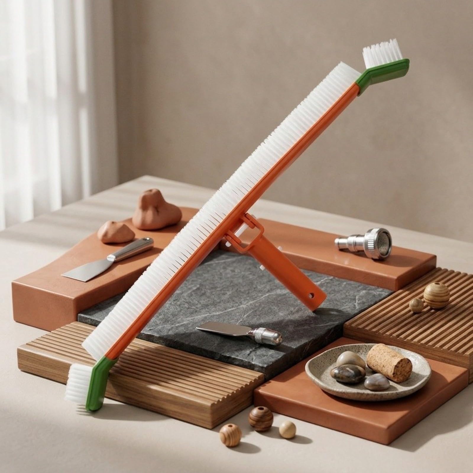 Spazzola curva per la pulizia della piscina, 60 cm, con accessori