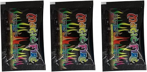 Paquete de 3 unidades Funky Flames que cambian de color, crea llamas coloridas para incendios de madera, llamas mágicas de arco iris para interiores