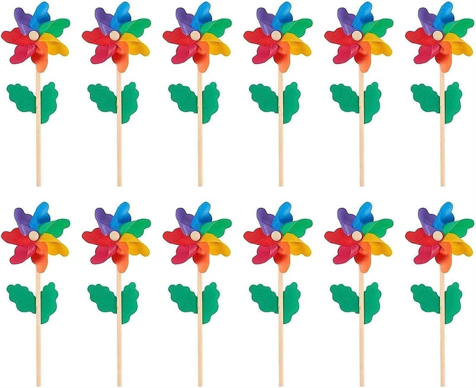 THE WHITE SHOP 12pcs Pinwheels for Yard and Garden, Outdoor Pin Wheel Pride Decorations, Wind Spinners, Party Favors for Kids, Lawn Decor