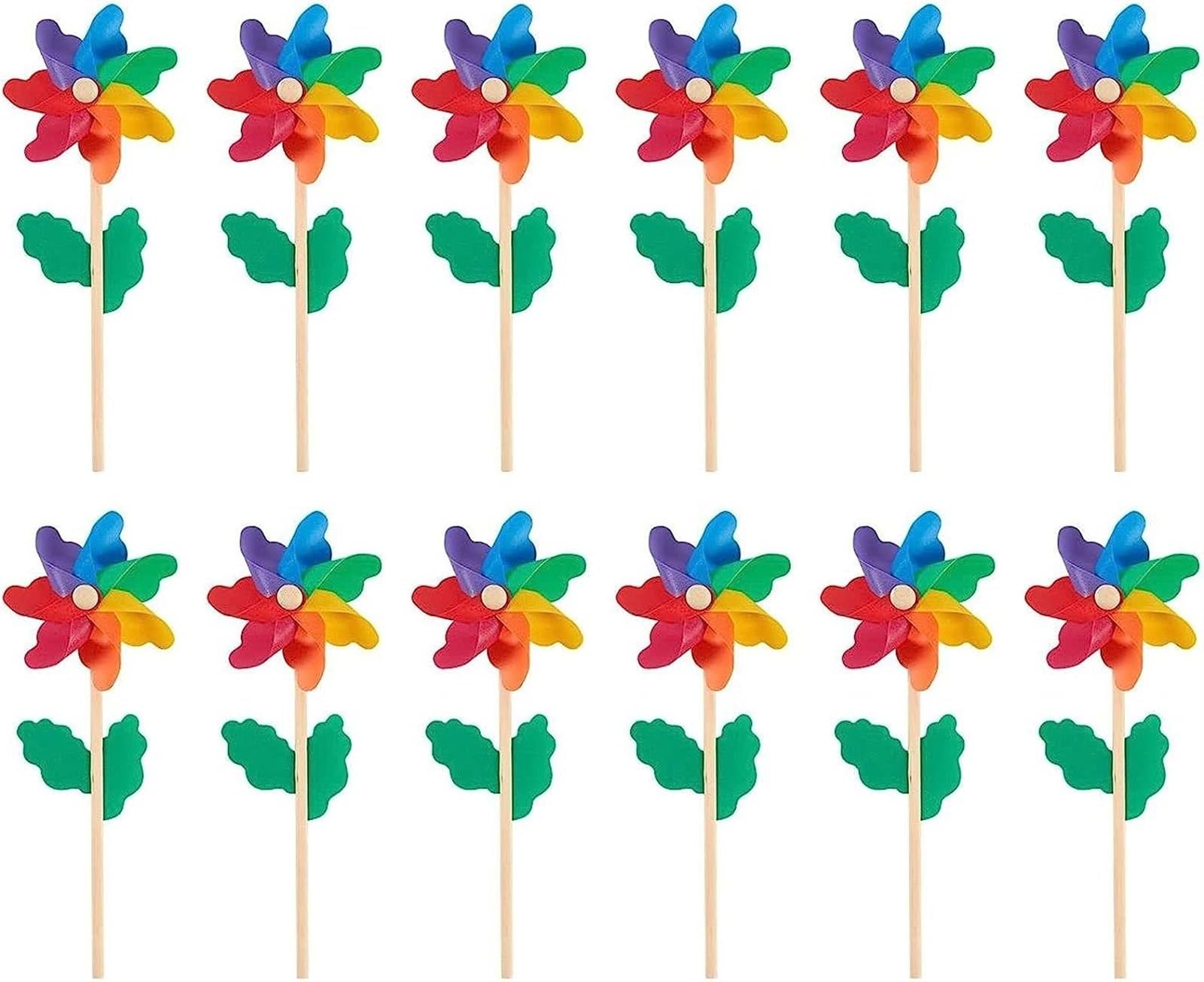 THE WHITE SHOP 12pcs Pinwheels for Yard and Garden, Outdoor Pin Wheel Pride Decorations, Wind Spinners, Party Favors for Kids, Lawn Decor