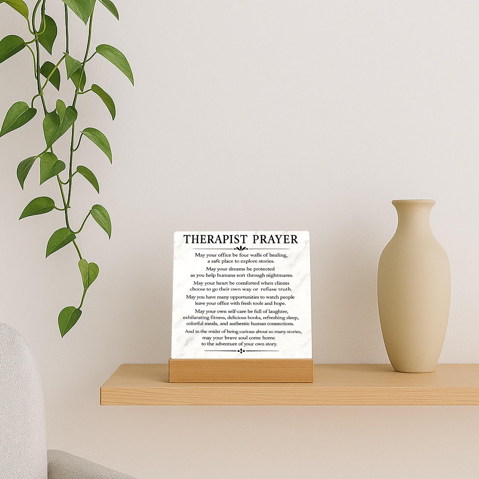 Therapist Prayer Sign Therapist Office Desk Decor Sign - Therapist Gifts for Mental Health Therapists Counselor Psychologist Psychotherapist Counselor Gifts for Women Prayer Plaque