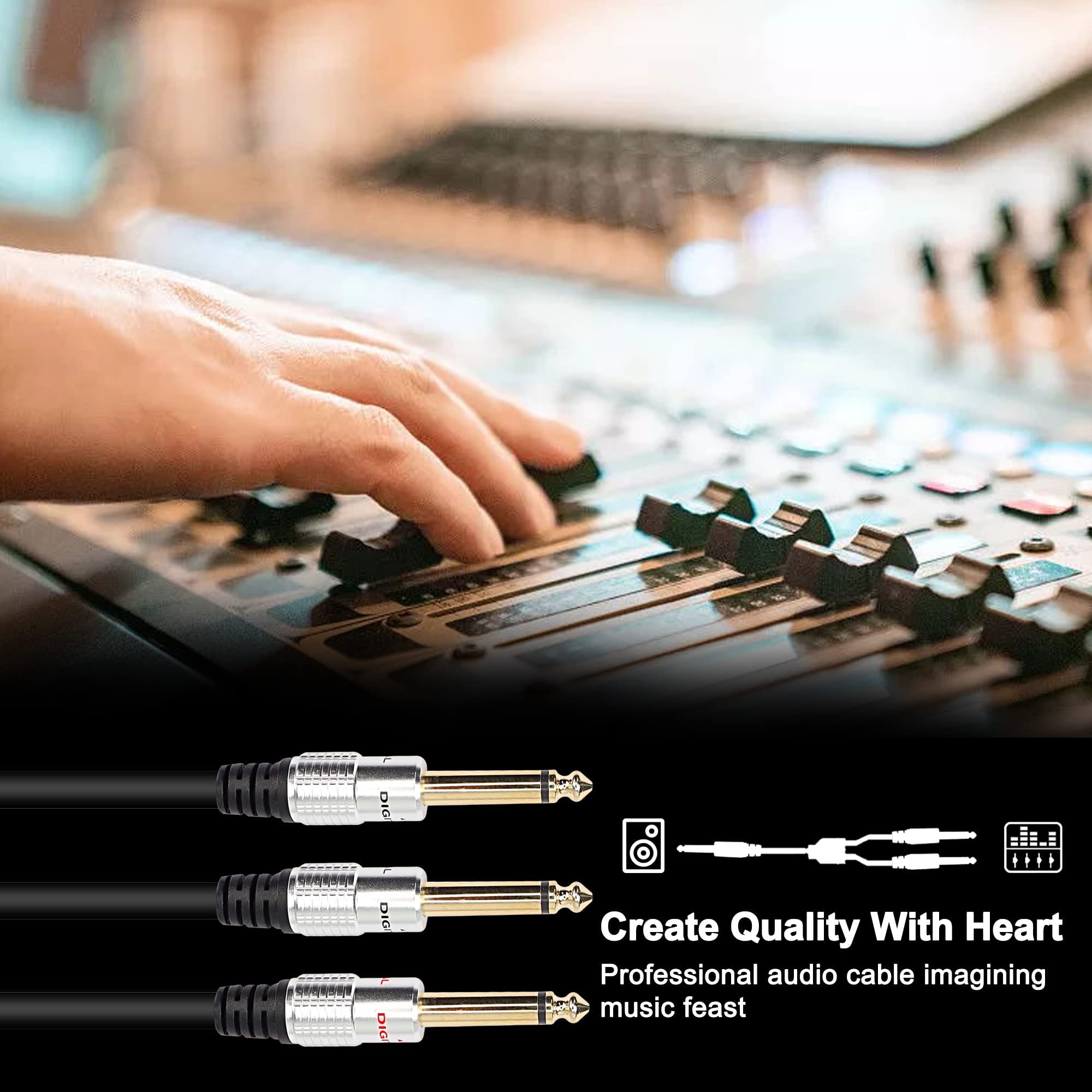 XSJSIY Câble Répartiteur 6,35 Vers 2 RCA, Connecteur Audio Stéréo