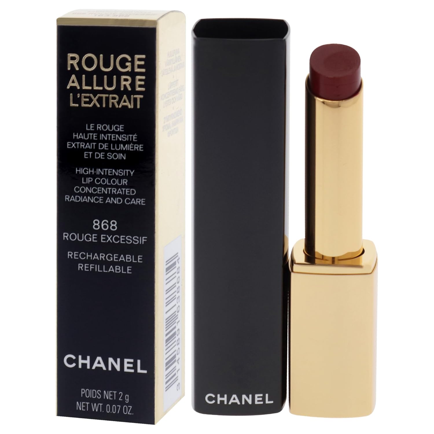 Rouge Allure Lextrait Lipstick - 868 Rouge Excessif by Chanel for Women - 0.07 oz Lipstick (Refillable)