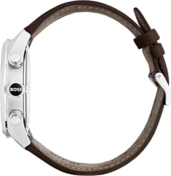 BOSS Chronograph Quartz Watch for Men Grand Prix Collection with Leather Strap or Stainless Steel Bracelet