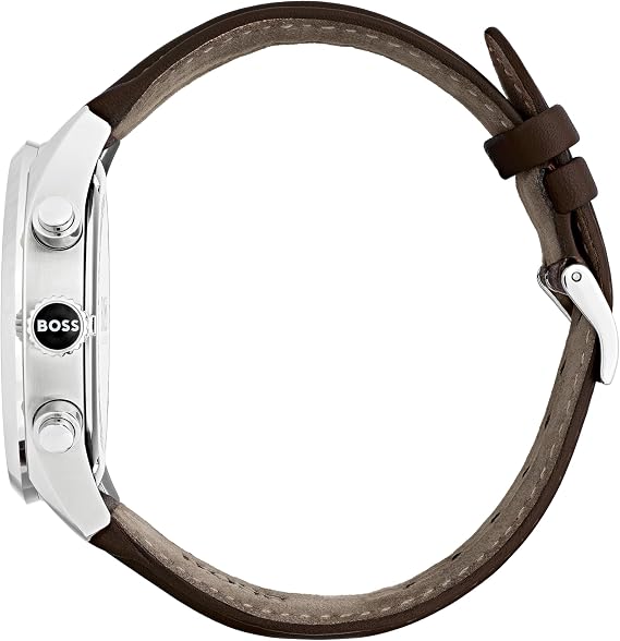 BOSS Chronograph Quartz Watch for Men Grand Prix Collection with Leather Strap or Stainless Steel Bracelet