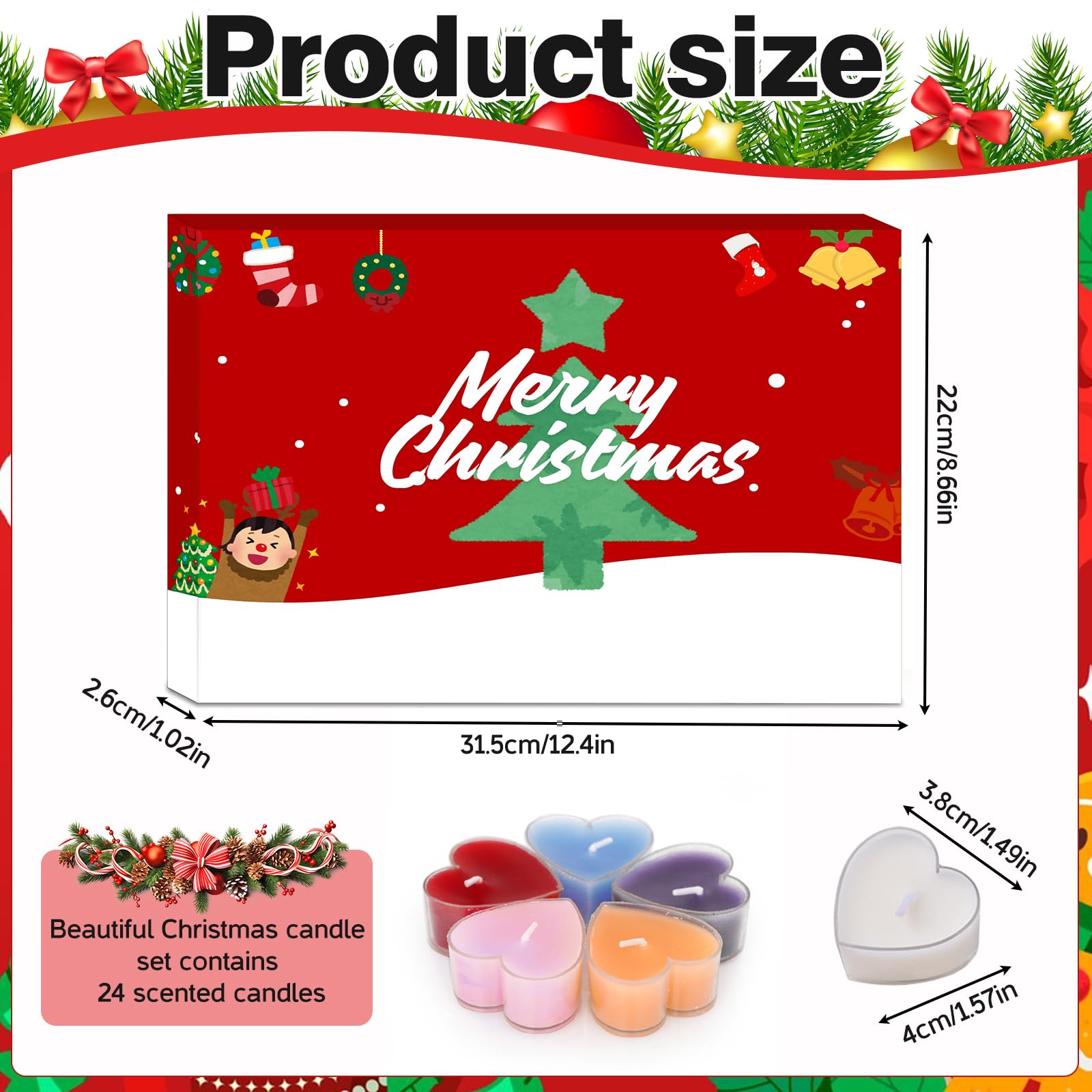 Calendario avvento candele con 24 diverse candele profumate, Calendario Dell'Avvento Candele 2025, Idee Regalo Natale, regali del calendario di Natale per la mamma, la sorella, la fidanzata