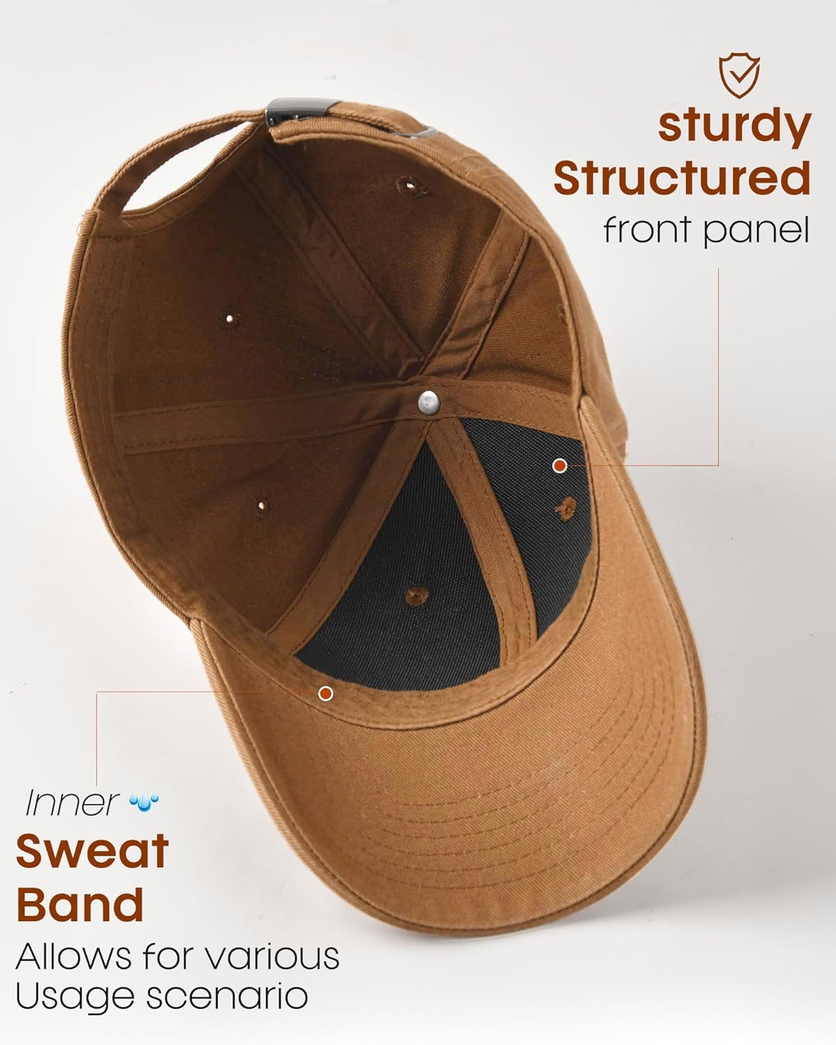 FURTALK Mens Structured Baseball Cap Adjustable Washed Cotton Golf Dad Hat Plain Classic Hats for Men - Image 4