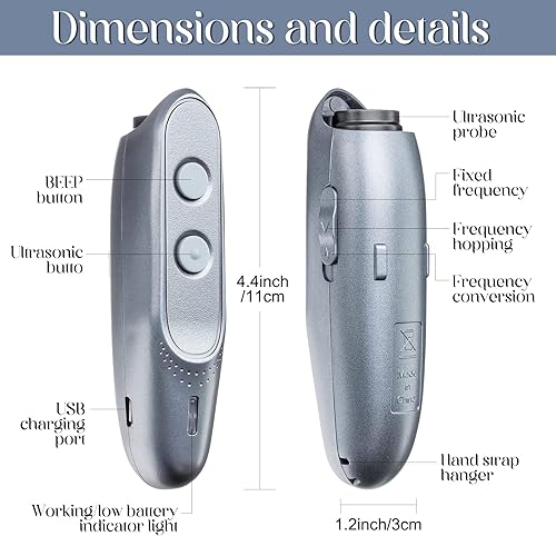 Miniatura 2 de Qualirey 2 dispositivos ultrasónicos de control de ladridos de perros, dispositivo antiladridos, disuasorio de ladridos para mascotas, entrenador de