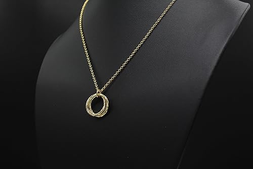 Miniatura 2 de Grandmother & Granddaughter  Unique Gift for Grandma  Infinite Love  Silver  Intentional Keepsake Jewelry - Hammered Linked Infinity Ring Necklace