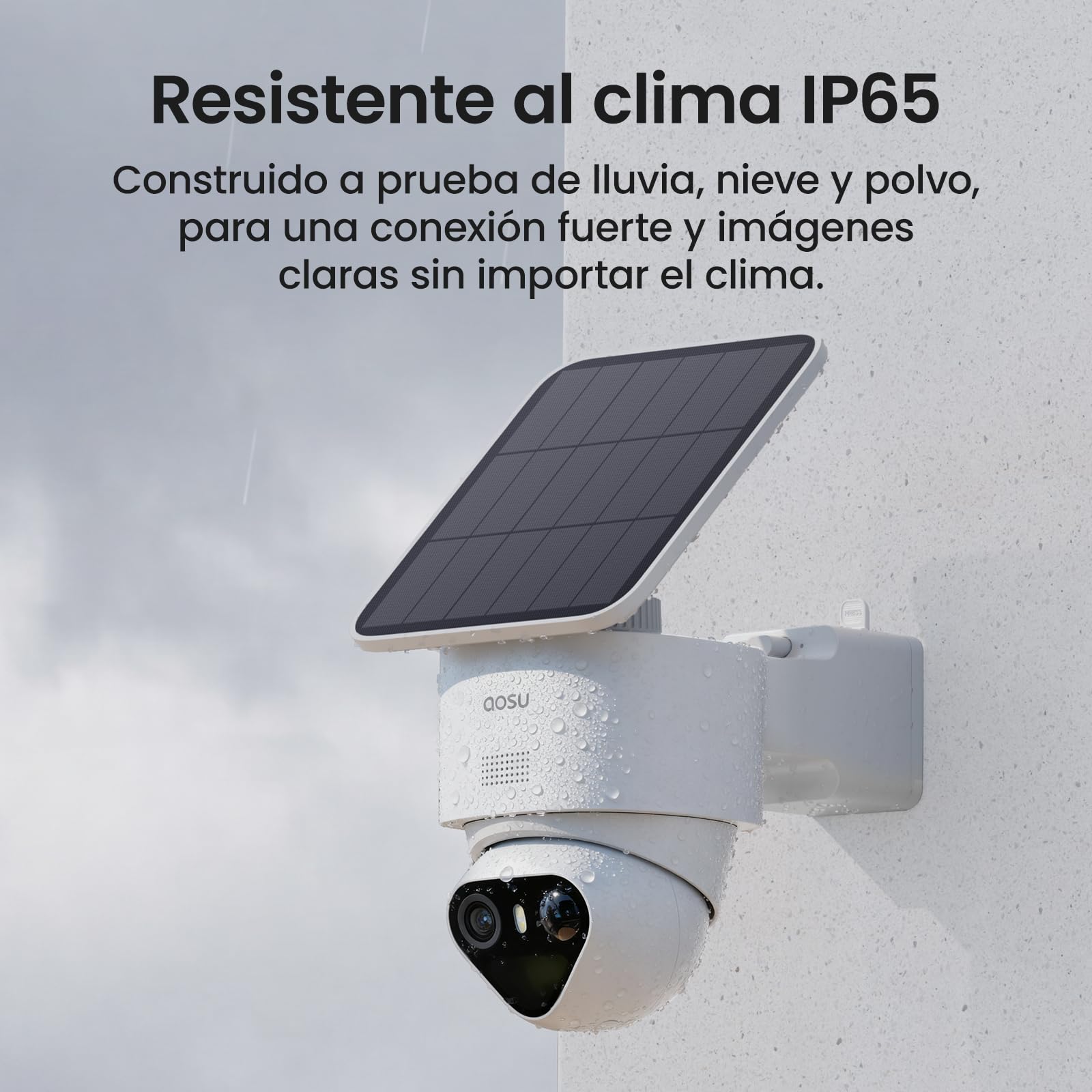 aosu 4K Cámara de vigilancia Exterior con batería Solar [2026 TrueColor Visión Nocturna a Color] Radar con PIR detección precisa, cámara 360° Exterior con Panel Solar Desmontable, luz y Sonido Alarma
