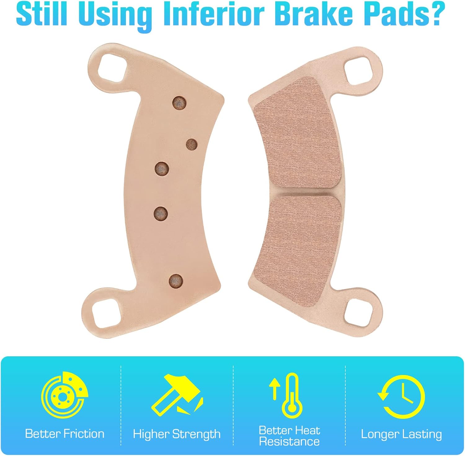 Brake Pads Sintered for Polaris RZR Pro XP/XP4 Sport/Premium/Ultimate Turbo 2021 2022,RZR XP Turbo 2016-2020,RZR XP Turbo M/Tractor 2017 2018,RZR XP4 Turb/Turbo MD 2018-2020, Front & Rear 4 Set