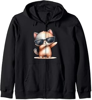 Cat in Sunglasses Making the Dab Zip Hoodie