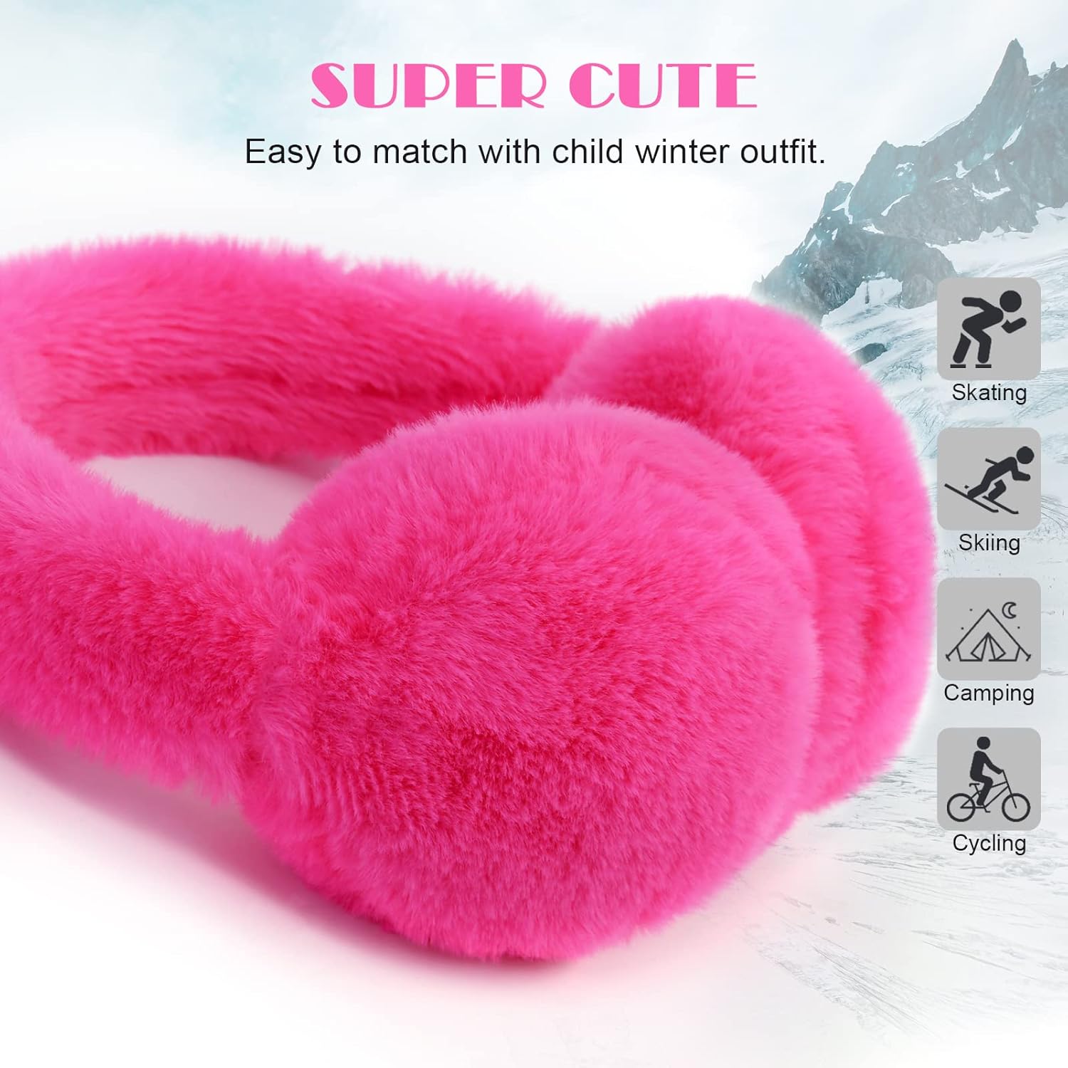 POXIMI Baby Warm Earmuffs Kid Magic Gloves Girl Soft Plush Ear Muffs Toddler Knit Mittens for Boy Winter Ear Warmer Set - Image 3