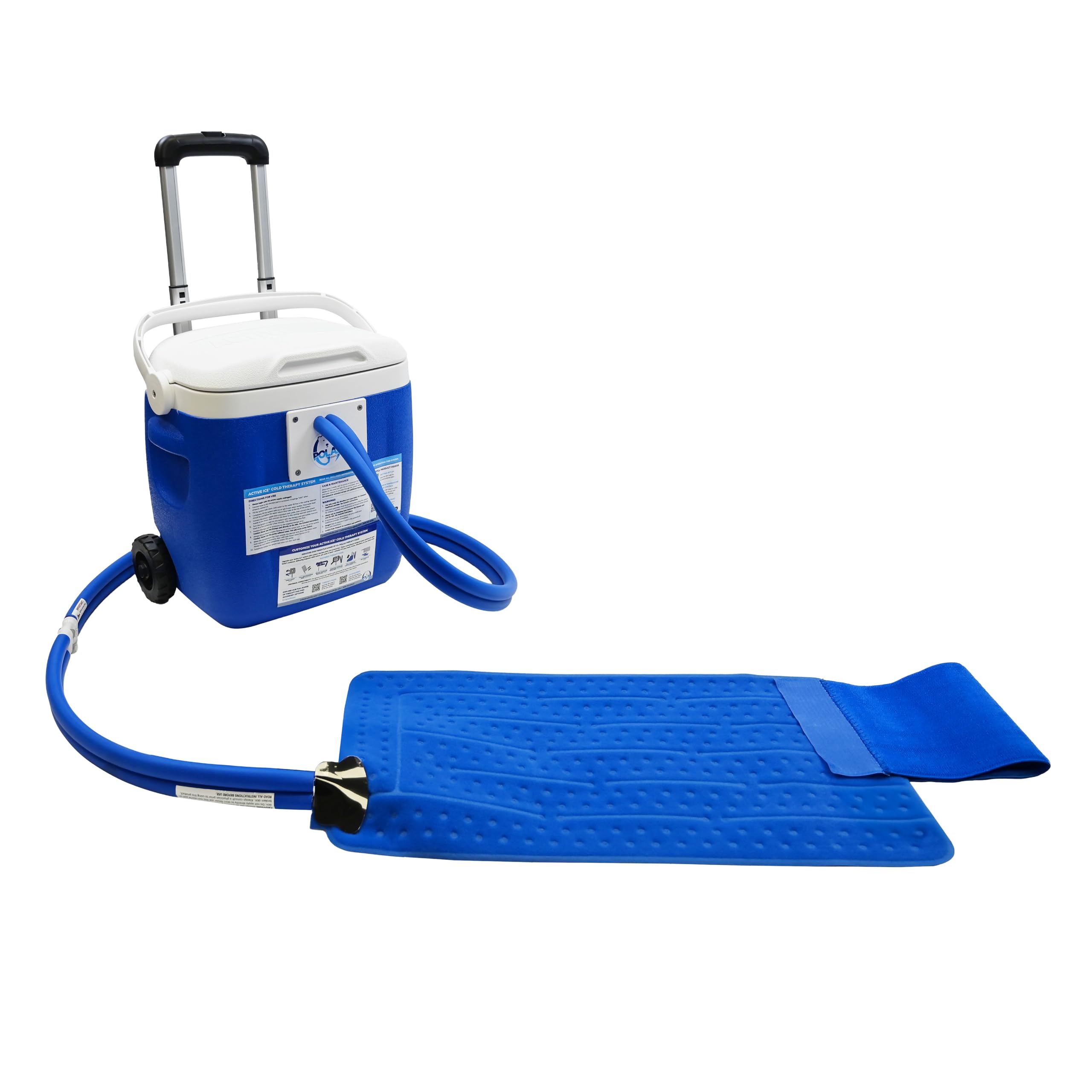 Polar Active Ice 3.0 Cold Therapy Ice Machine System w/Programmable Timer, Extended Coverage Back, Hip and Limb Compression Pad, 16 Quart Cooler, Quiet Pump, Strong Cryotherapy Pain Relief Treatment