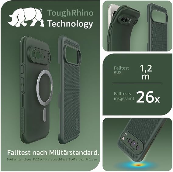 TUDIA DualShield Grip Compatible with Google Pixel 10 Pro XL 2025 Case [Pixelsnap & MagSafe Compatible] Military Grade Dual Layer Shockproof Rugged Heavy Duty Protective Case - Pine Green