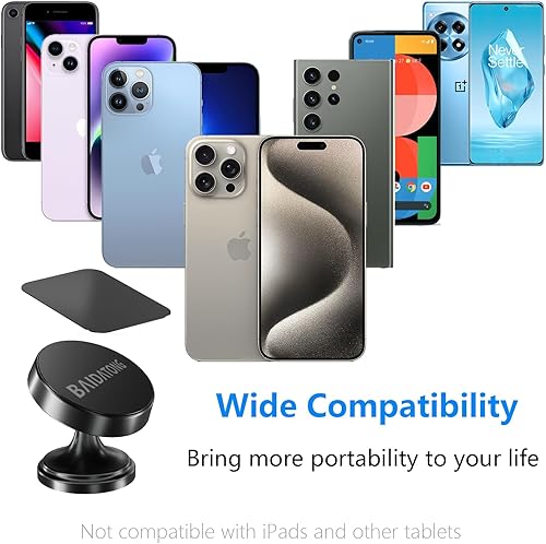 Miniatura 6 de Paquete de 2 soportes magnéticos para teléfono para automóvil, soportes magnéticos 4 placas para soportes de teléfono de automóvil para tu