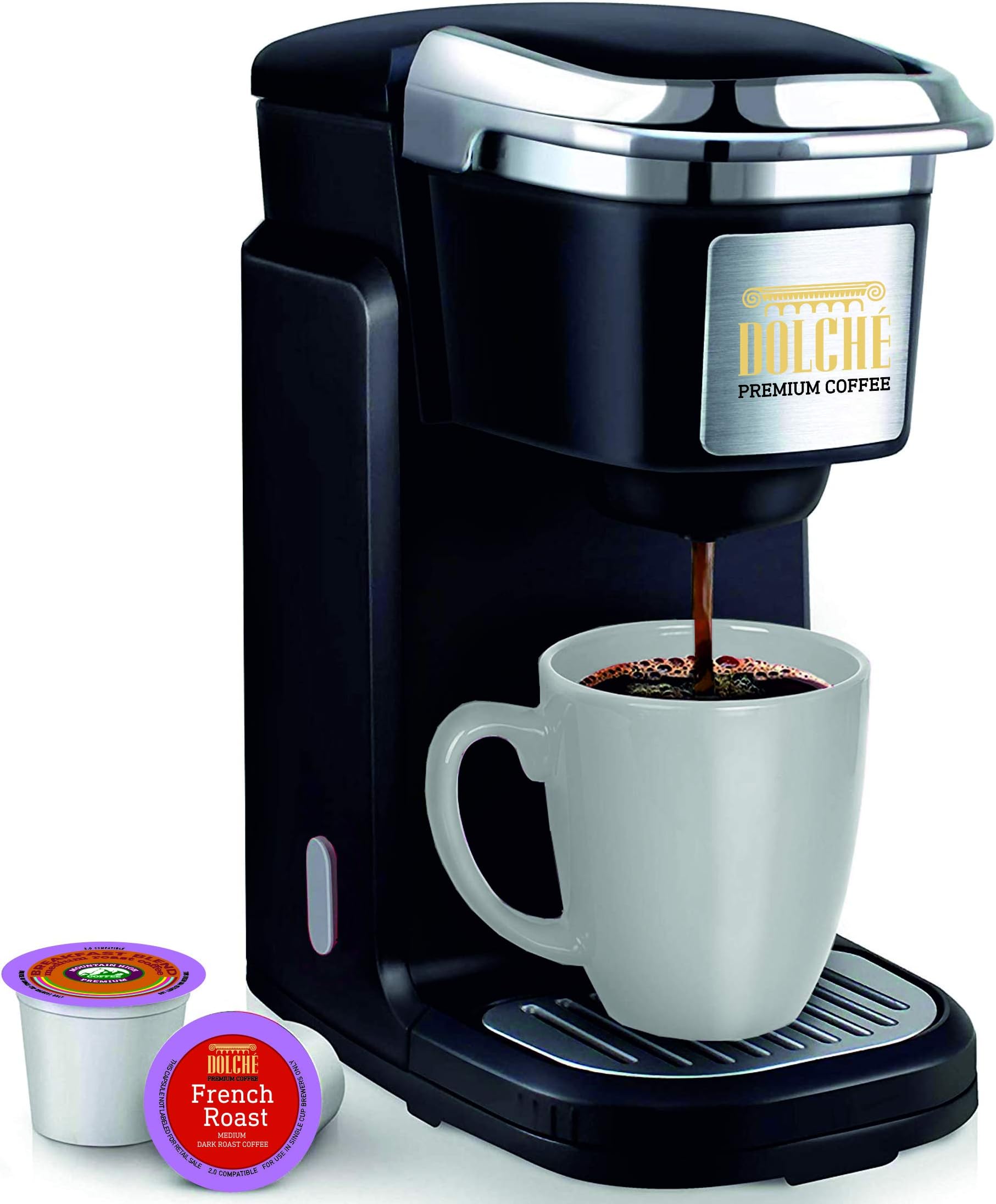 Dolchรฉ ONE, Coffee Maker for American Coffee Pods - Compatible with Keurig K-cups 2.0 Capsules - Black & UK Plug
